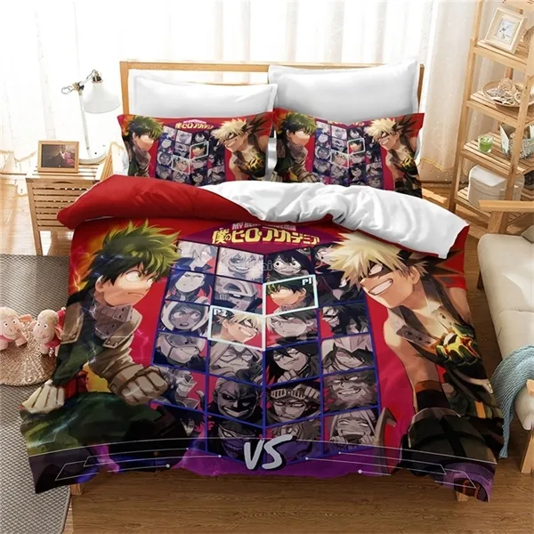 New My Hero Academia 3d Bedding Set Bakugou Katsuki Todoroki Shouto Duvet Cover Pillowcase Children Anime Bed Linen Bedclothes C10312a