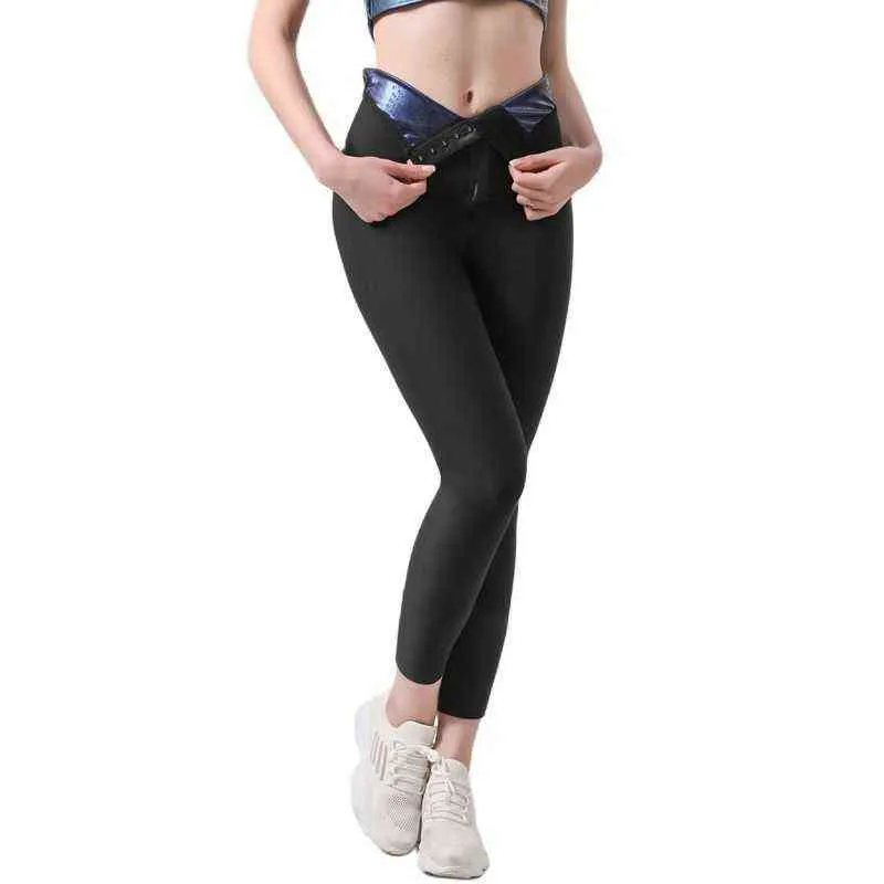 Body Shaper Women Sauna Leggings Sweat Pants High Waist Slimming Thermo Compression Workout Fitness Exercise Tights s 2201154889131