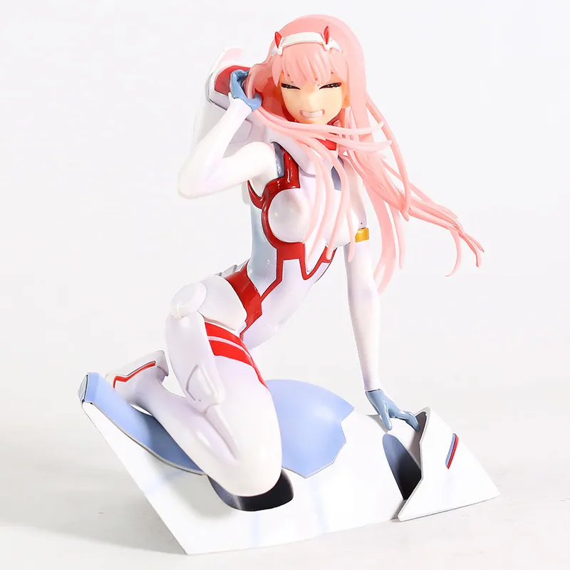 Anime figur älskling i franxx figur noll två 02 rödvit kläder sexiga flickor pvc actionfigurer leksak samlarobjekt modell t200911217434