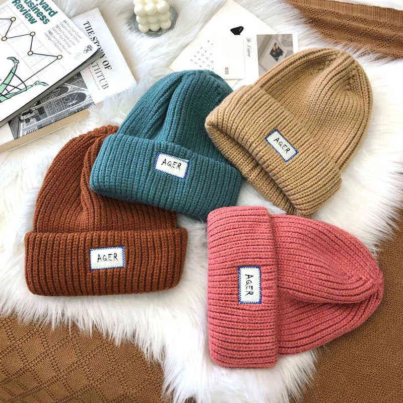 Enorme chapéu de lã feminino inverno engrossar gorros circunferência da cabeça grande frio grosso oversized malha 2112238276931