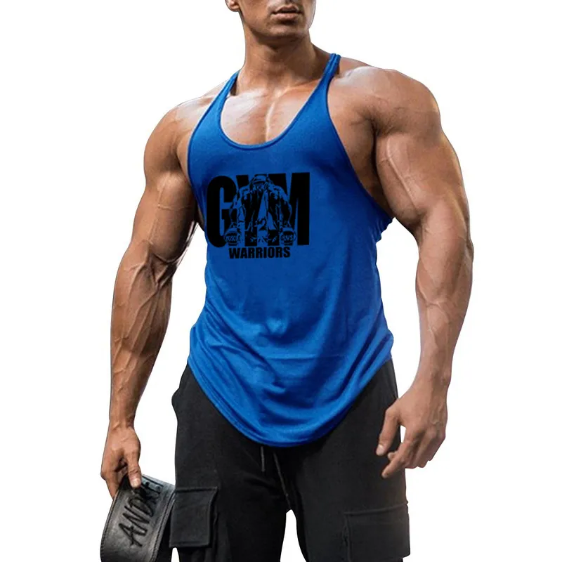 Summer Y Back Gym Stringer Tank Top Men Cotton Clothing Bodybuilding Sleeveless Shirt Fitness Vest Muscle Singlets Workout Tank 22285S