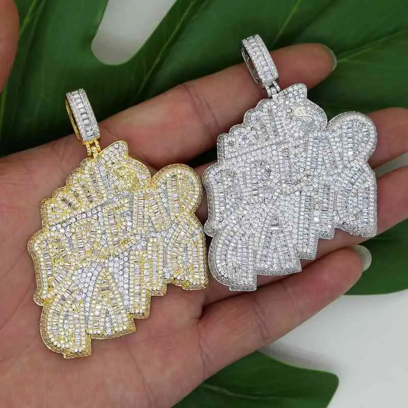 Pendant Necklaces Bread Gang Hip Hop Iced Out Bling Full Paved 5a Cubic Zirconia Cz Rock Punk Men Boy Necklace 220212208p4185416