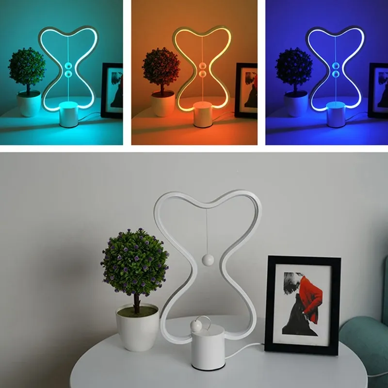 7 kleuren Heng Balance Lamp Led Night Light USB Powered Home Decor Slaapkamer Office Tafel Nachtlamp Licht C09306303824