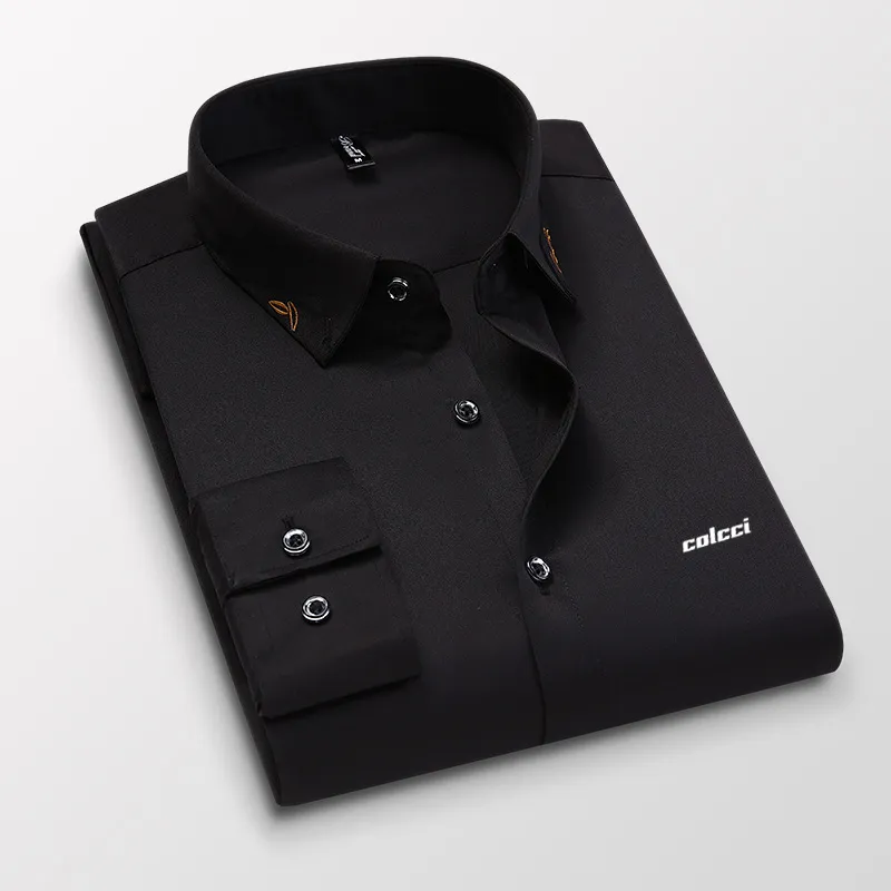 Camisas De Hombre Embroidery Colcci aramy Sergio K Camisa Slim Fit casual social print top Long Sleeve Men shirt 220309