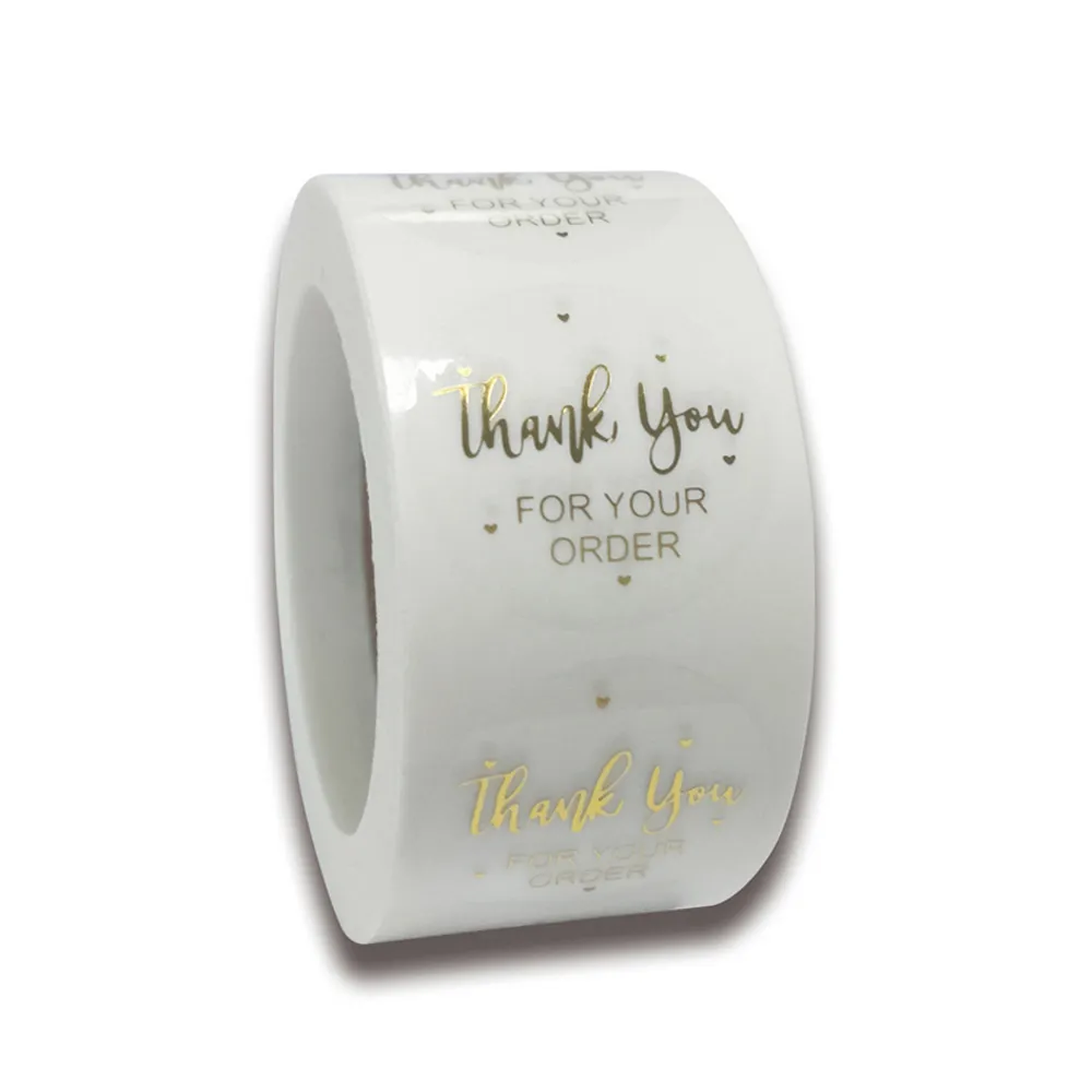 Pegatinas de agradecimiento de papel de aluminio dorado transparente para boda, bonitas tarjetas de regalo, etiquetas adhesivas de sellado de sobres