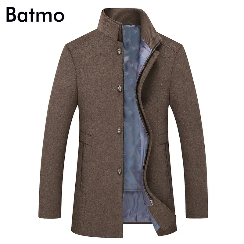 BATMO Ankunft Winter hochwertige Wolle verdickte Trenchcoat Herren graue Wolljacken Plus-Size M-6XL1818 201128