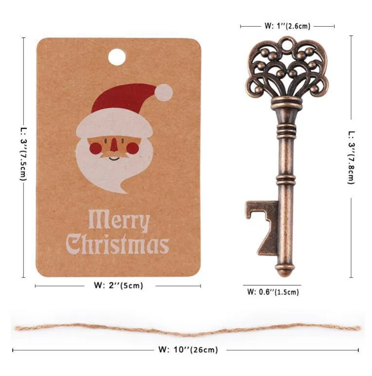 100 Stück Santa Magic Key für Weihnachten Kinder Geschenke Anhänger Weihnachtsbaumschmuck Hängende Ornamente Drop Home Weihnachtsdekoration 2273E