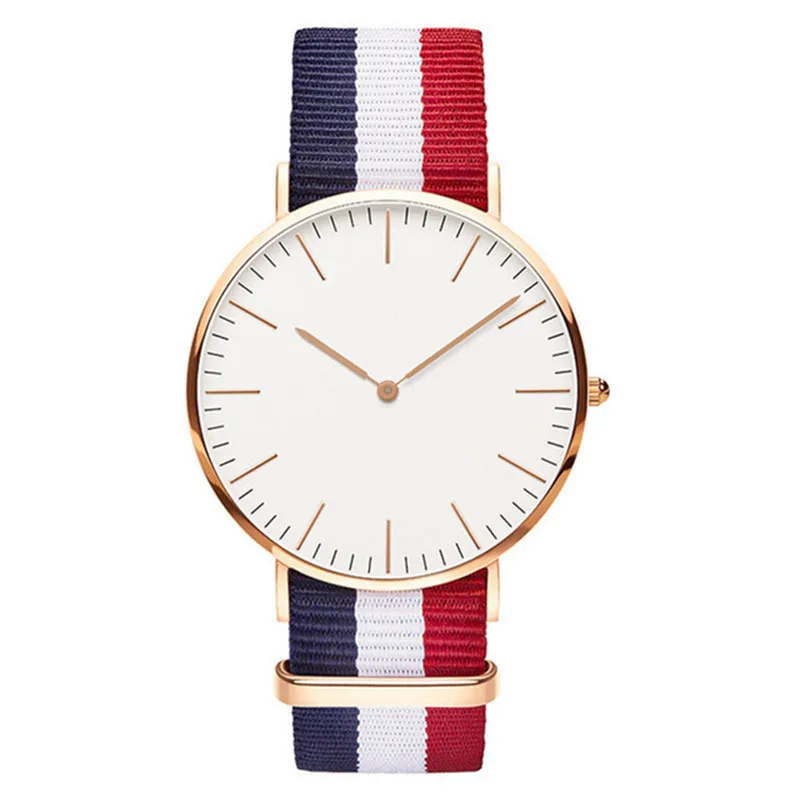 Classic Fashion Watch Nylon Strap pulseira assistir Top Quartz Ladies Wristwatchs Par de casais assistir relógios leves de pulso Lar6193940