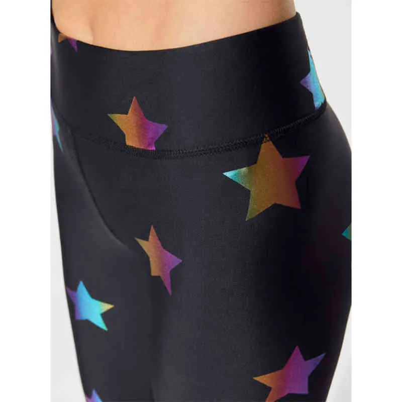 Regali di leggings traspiranti skinny stampati digitali con motivo a stelle colorate moda donna 211221