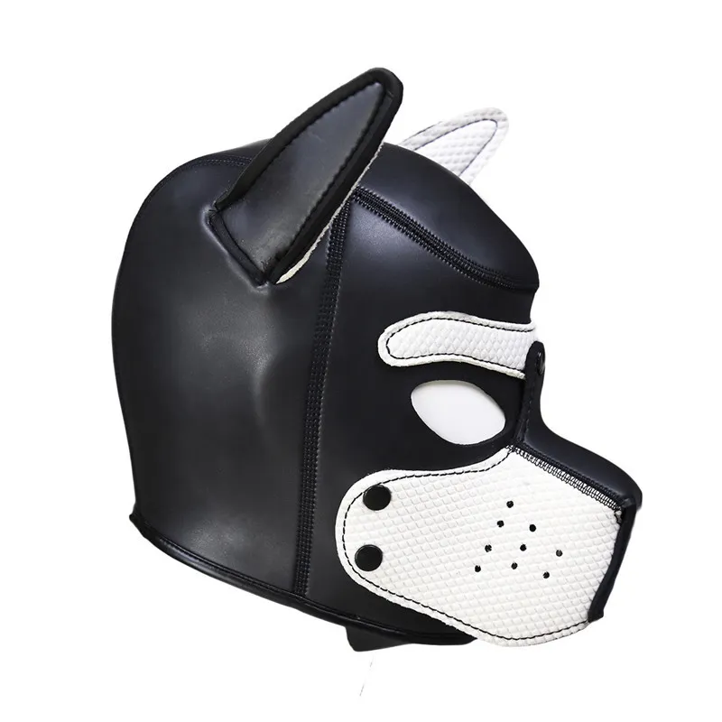 Fetish Gay Puppy Play Rubber Hood Adult Games Dog Slave Full Head BDSM Bondage Mask Erotic Cosplay sexy Toys for Men