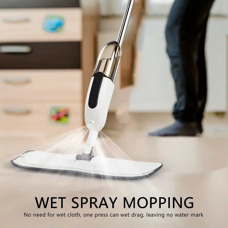 Mop Spray Pavimento Estrusione manuale Mop sostituibile in microfibra la cucina domestica Laminato Legno Piastrelle in ceramica Pulizia del pavimento LJ20229W