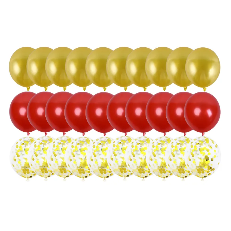 set chinois Nouvel An décorations 2021 Gold Red Latex 16 pouces Numéro Ballon chinois Bonne année 2021 Balloon Party Deco F290Q