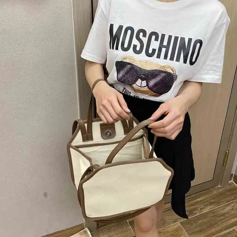 Shoppingkassar Kvinnor Tote Kanfas Spring Casual Ladies Handväskor Shopper Fashion Simple Kvinna Topphandtag Bag Girl Shoulder Large Summer 220303