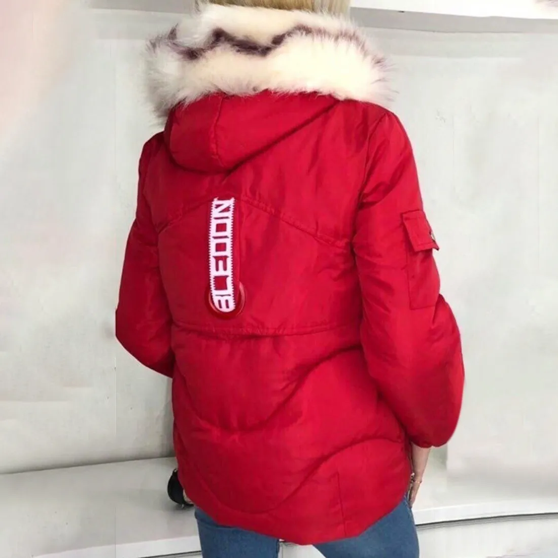 가짜 모피 칼라 후드 겨울 자켓 여성 짧은 후드 파카 패션 가을 코트 패딩 겉옷 지퍼 버튼 아래로 재킷 201019
