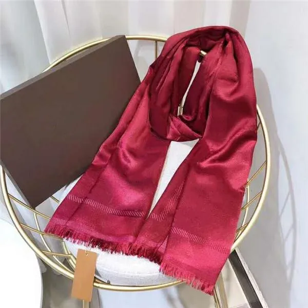 Vente foulard en soie mode homme femmes 4 saisons châle écharpe lettre foulards taille 180x70 cm 6 couleur haute qualité 2429089