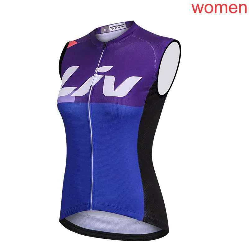 2021年夏の通気性女性サイクリングジャージーチームLIV MTBバイクシャツクイックドライ自転車の袖なしベストスポーツユニフォームY2102080265M