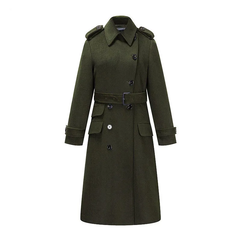 Winter Woolen Coat Women Fashion Classic Overcoat Thick Elegant Long OL Jackets Streetwear 201102