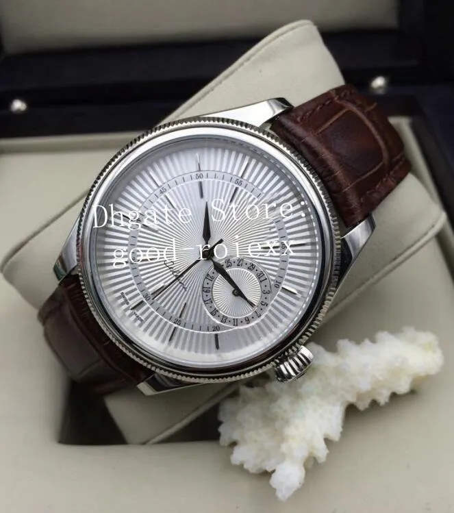 5 estilo relógios para homem automático 2813 ásia relógio masculino azul cellini data hora dia moonphase display relógios de couro 50519 mo240b