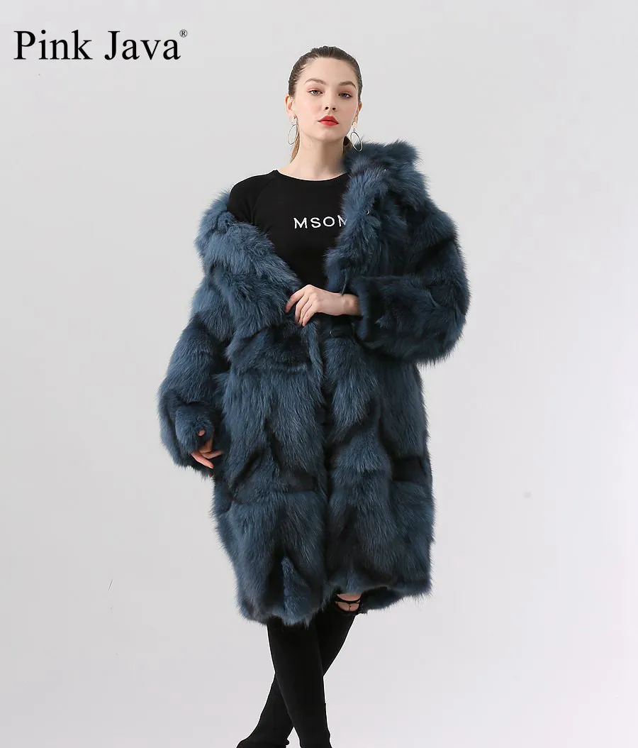 ppink java 19036 Real Fur 코트 여성 겨울 패션 자켓 Long Coat Real Fur 코트 New New Avery 201112