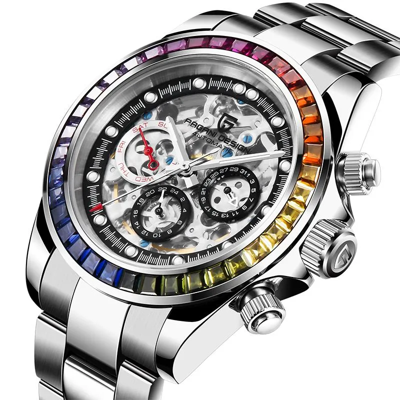 2021 Pagani Design Automatic Watch 40mm 남성 기계식 골격 시계 스테인레스 스틸 방수 패션 비즈니스 relogio mascul2316