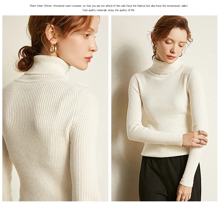 Turtleneck Women Cashmere Sweater Winter s Ladies Woman Knitting Pullovers Female 201221