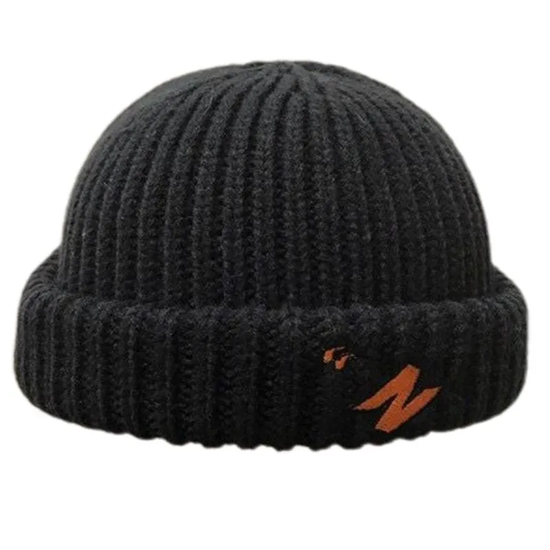 Unisex zimowa czapka czapka czapka neonowa kolor kolor haftowy mankiet brimless Hip Hop właściciela dokera czaszka cap2716
