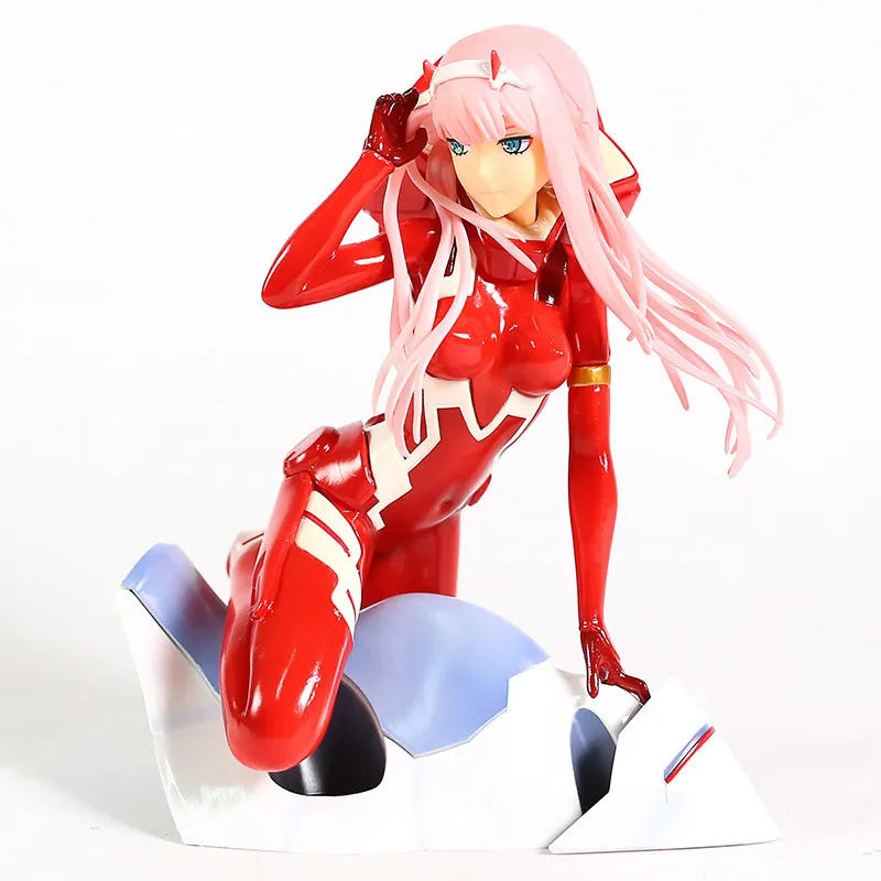 Anime figur älskling i franxx figur noll två 02 rödvit kläder sexiga flickor pvc actionfigurer leksak samlarobjekt modell t200916988598