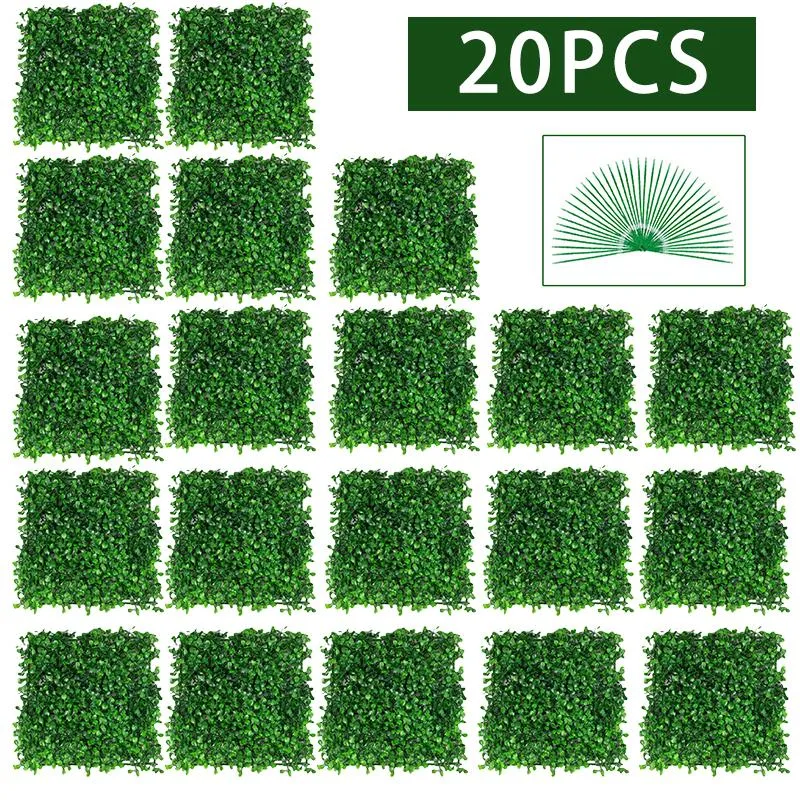 Decorative Flowers & Wreaths Artificial Boxwood Grass 25x25cm Backdrop Panels Topiary Hedge Plant Garden Backyard Fence Gre353r