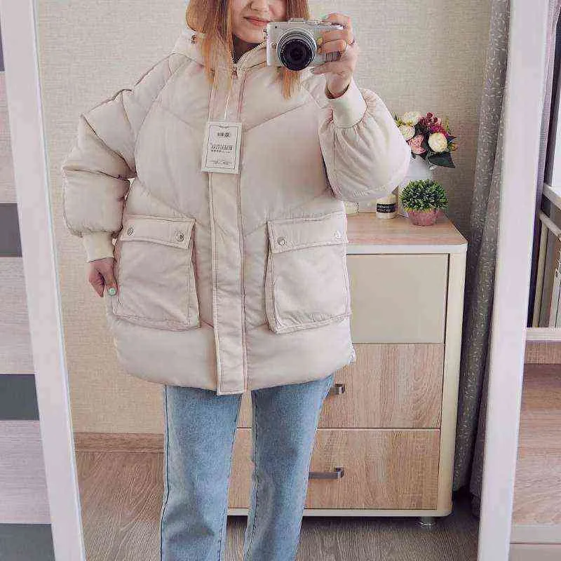 Autunno Inverno Donna Giacca Cappotto Piumino in cotone con cappuccio Cappotti femminili Capispalla caldo di alta qualità 211221
