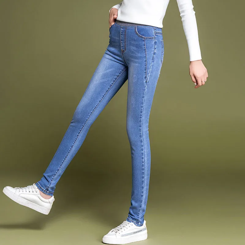 Lguc.H Plus grande taille jean pour femmes 2020 Stretch jean moulant femme surdimensionné taille haute jean Jean Femme noir gris LJ201103