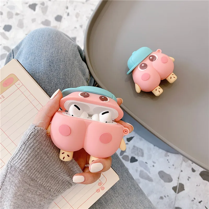 Creative 3D Little Ass Earphone -fodral för AirPods 1 2 3 Pro Söt tecknad silikon Trådlös Bluetooth -hörlurar Skydd 9851675