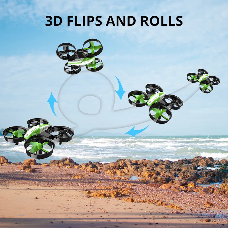 Kutsal Taş HS210 Mini Drone Bir Anahtar Kalkış / Arazi Oto Hovering 3D Flip Nano RC Helikopter Quadrocopter Çocuklar Için 220216