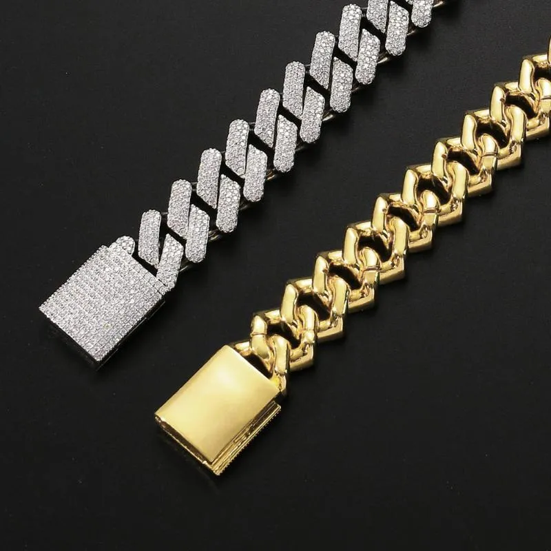 20MM Iced Out Chains For Men Miami Cuban Link Necklace Luxury Micro Paved CZ Cuban Chain Hip Hop Jewelry244H