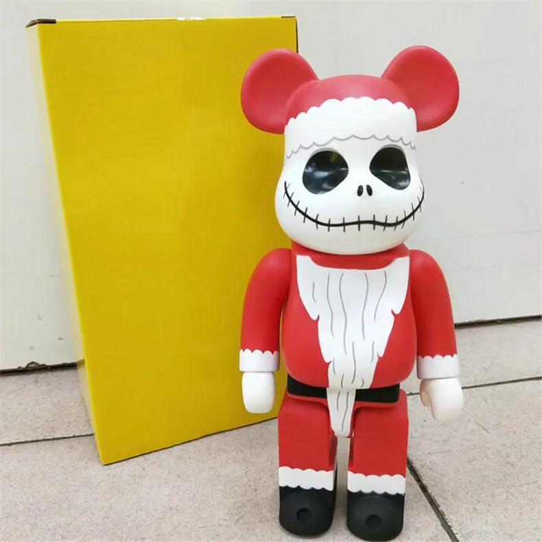 Spel 400% 28 cm Bearbrick Santa Claus och Pumpkin Prince Jack Bear Figures Toy for Collectors Bearbrick Art Work Model Dec257T