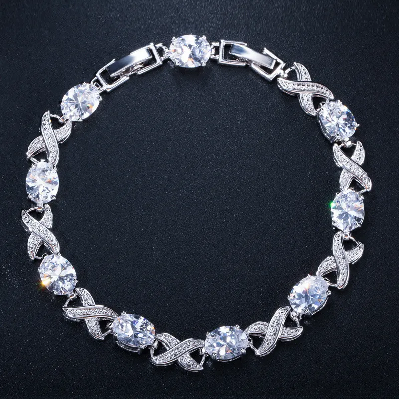 Pansysen Kadın Parti Charm Braclets Gerçek Gümüş 925 Takı Emerald Safir Ametist Bilezik Kadın Bütün Yıldönümü Hediyesi 158476064911