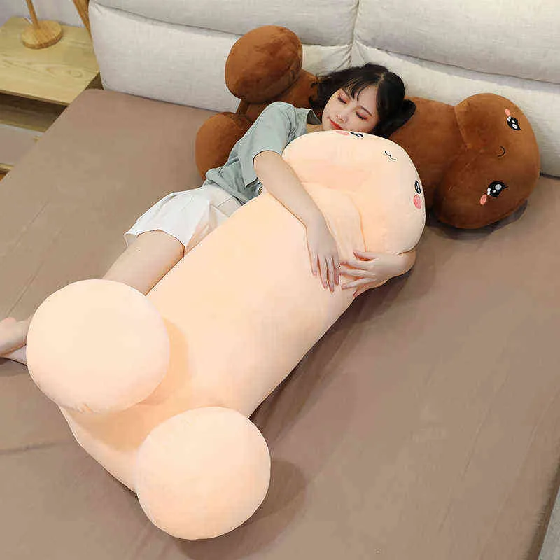 Juguete de peluche con forma de pene para trucos, juguete de simulación de pene para niño, almohada de abrazo de la vida Real, regalos sexys e interesantes para novia 220115286a