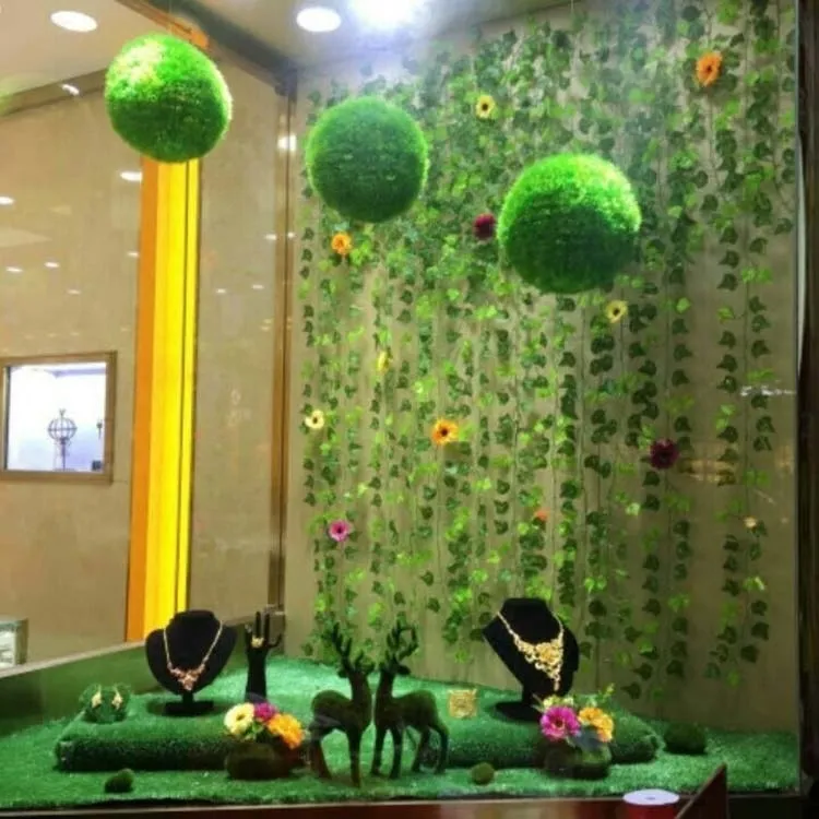 253035cm Artificial Plant grass Ball Topiary Green Simulation Ball Mall Indoor Outdoor Wedding fall decors for home supplies Y208080538