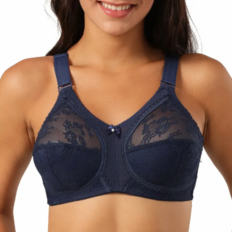 Kvinnors skönhet Floral Lace Bra Minimizer Full Figur Wireless Large Bosom Bra Plus Size 36 38 40 42 44 46 48 50 B C D DDE 201202