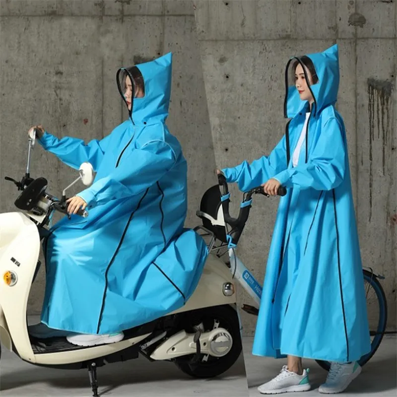 Eva Raincoat Womenmen Zapip z kapturem poncho motocykl deszczowy odzież deszczowa długa piesza turystyka środowiskowa kurtka deszczowa Y200324