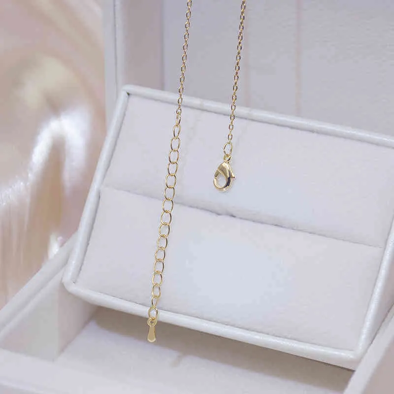 Ins squisita micro intarsiata CZ luna collana le donne 14K oro reale zirconi romantico ciondolo collier Femme