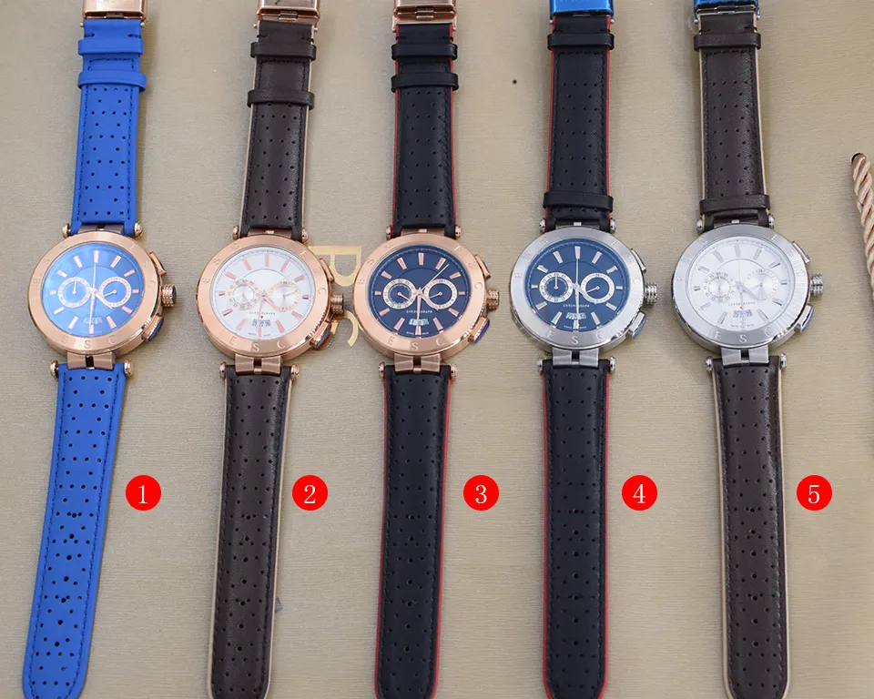 Novo relógio masculino montre de luxe cronógrafo multifuncional japão movimento quartzo caixa de aço mostrador preto pulseira de couro preto dobrável bu212s