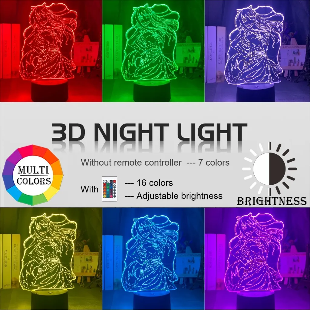 3D лампа Полезная лиса Senko San Figure Nightlight Изменение USB Battery Light для девочек Decor Light Holo C1003070447