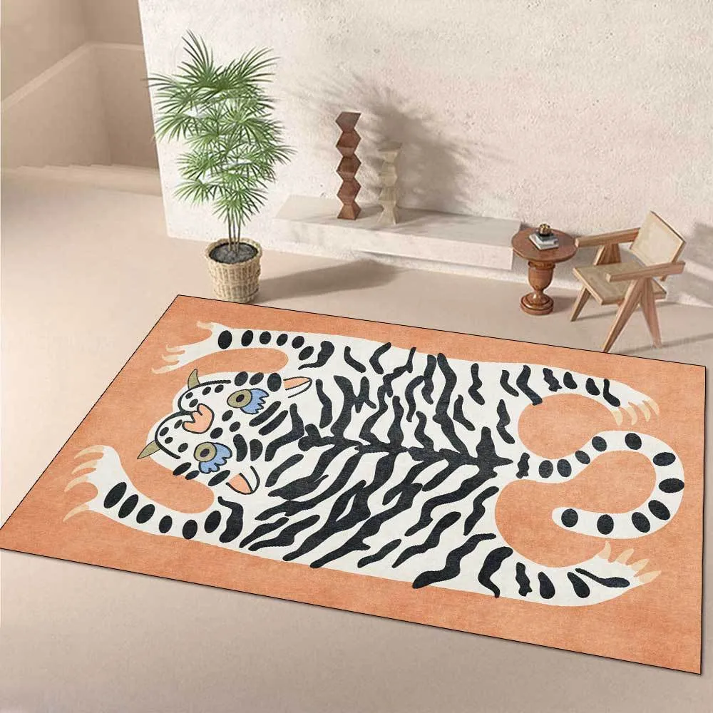 Cartoon Animals Series Carpet Child Play Area Rugs Cute Tiger skin 3D Printing Carpets for Kids Bedroom Game Rug Home Floor Mats 201212