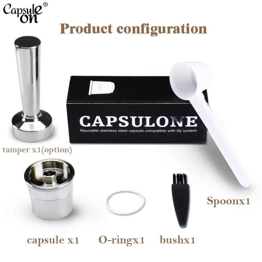 Capsulone / Compatible con la cafetera illy / Cápsula reutilizable recargable de metal de ACERO INOXIDABLE apta para la cápsula de café illy T200523