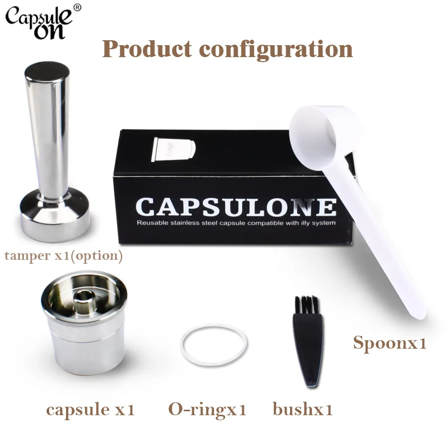 Capsulone/Compatible with illy coffee Machine maker/STAINLESS STEEL Metal Refillable Reusable capsule fit for illy cafe capsule T200523