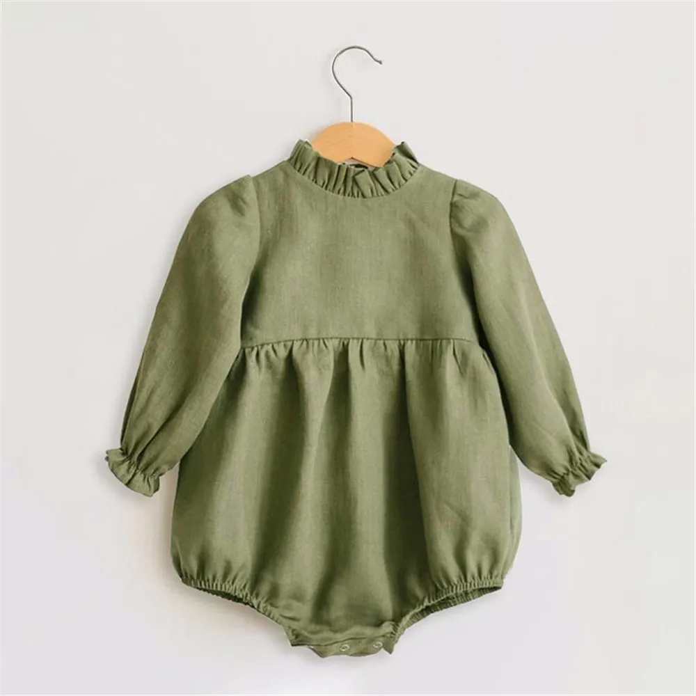 Baby Girl Clothes 02T Long Sleeve Romper Jumpsuits Onepiece New Fashion 100 Organic Cotton Newborn Baby Girl Rompers Y12211141047