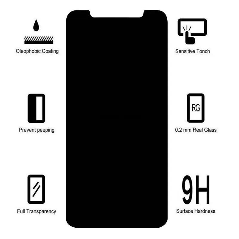 Конфиденциальность задержанное стекло для iPhone X XS Max XR 8 7 6 плюс 12 Mini 11 Pro Max 13 14 Antipy Screen Protector