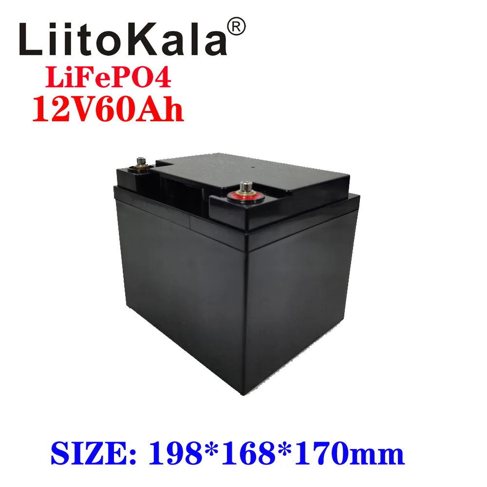 Solarenergiespeicher 12 V 60 Ah Deep-Cycle-Batterie LiFePO4 wiederaufladbare Autobatterie mit integrierter BMS-Schutzplatine