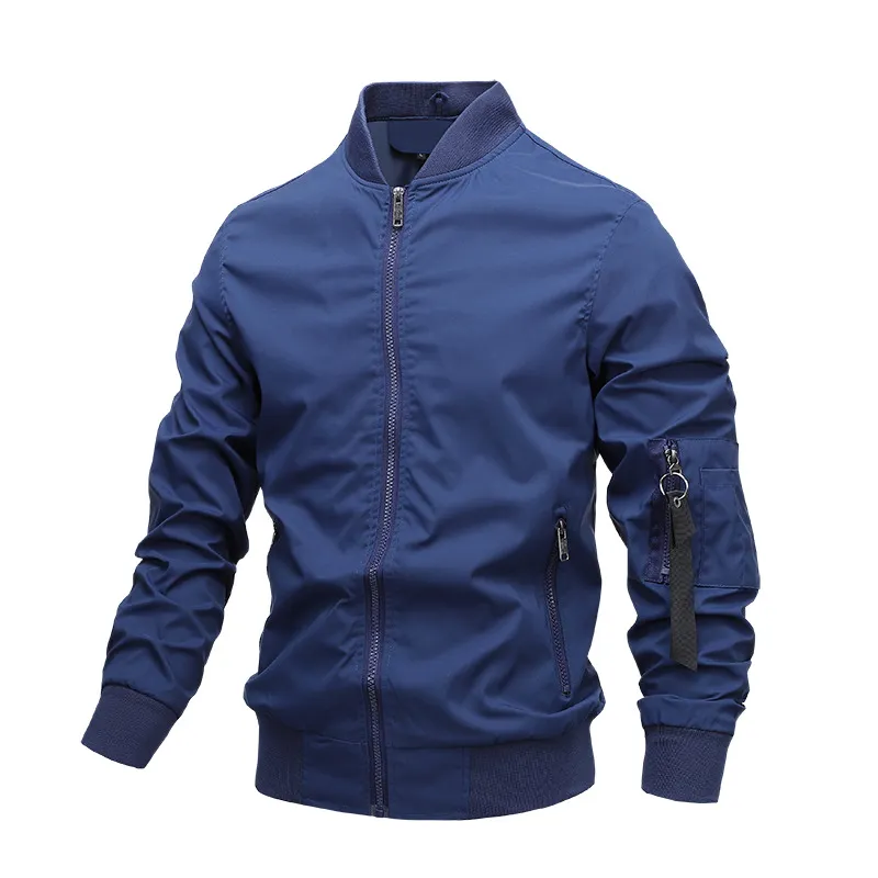 Autumn Bomber Jacket Men Casual Slim Stand Collor Windbreaker Jacket Male Outwear Zipper Thin Coat Brand Clothing 201218