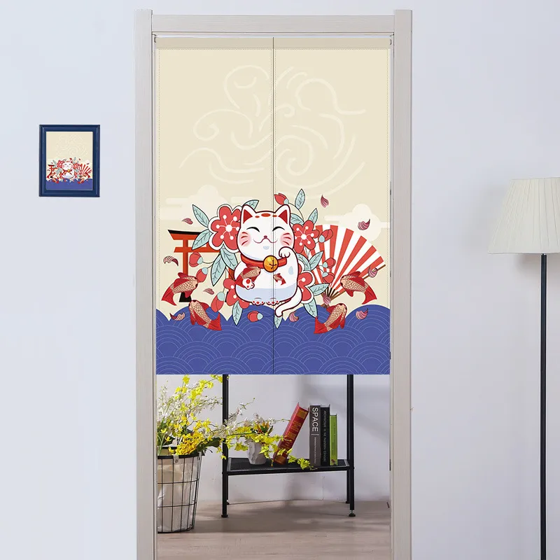 Japans linnen deurgordijn Noren slaapkamer keuken deuropening decoratieve entree keuken hangend gordijn kort half gordijn F1218228o